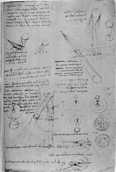 Astronomische Diagramme, aus dem Codex Leicester, 1508-12 von Leonardo da Vinci